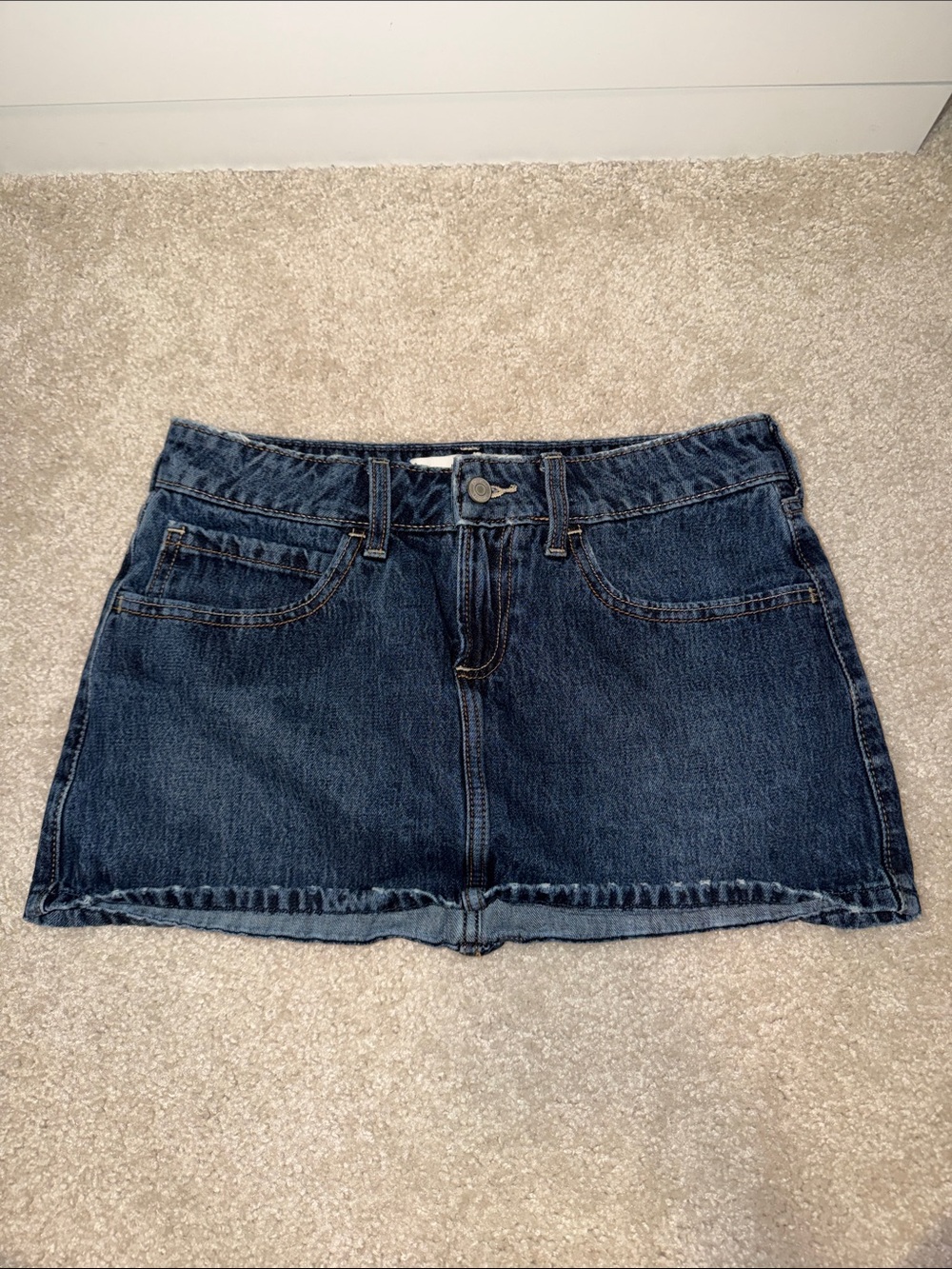 Dark Blue Denim Mini Skirt